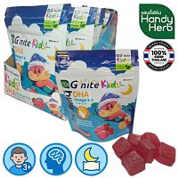 Мармелад для детей G’nite Kids с Омега 3-6 и DHA от Handy Herb — клубничный вкус, 3+, для сна, мозга и нервной системы