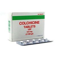 Капсулы от подагры и отложения солей с Колхицином Colchicine Tablets USP 0,6mg. 100 табл. Таиланд