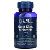 Life Extension, Quiet Sleep, мелатонин, 5 мг, 60 растительных капсул